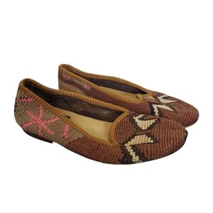 Brown and Pink Women's Flats